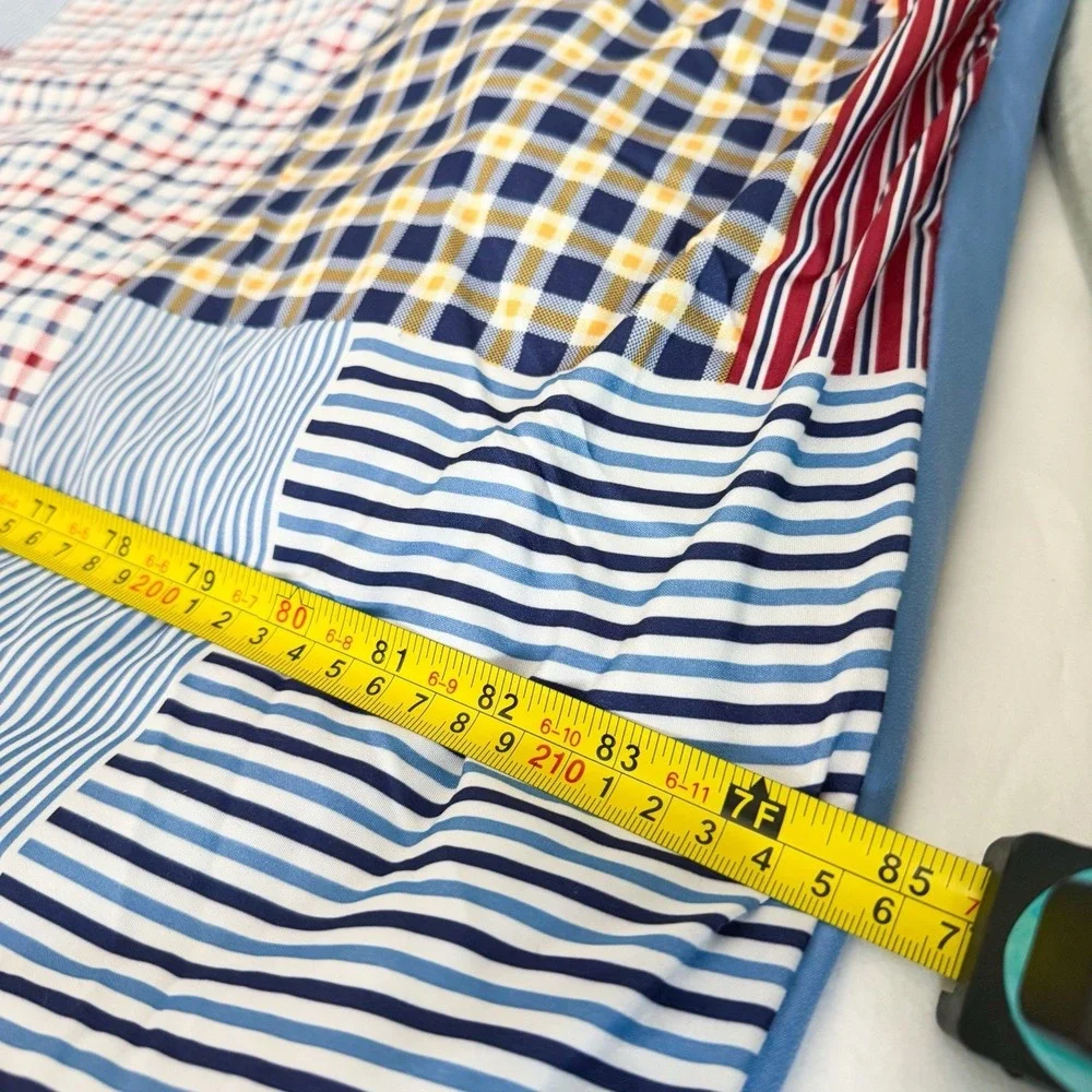 Vtg Tommy Hilfiger‎ Madras Patchwork Comforter Full Size Double Primary Colors